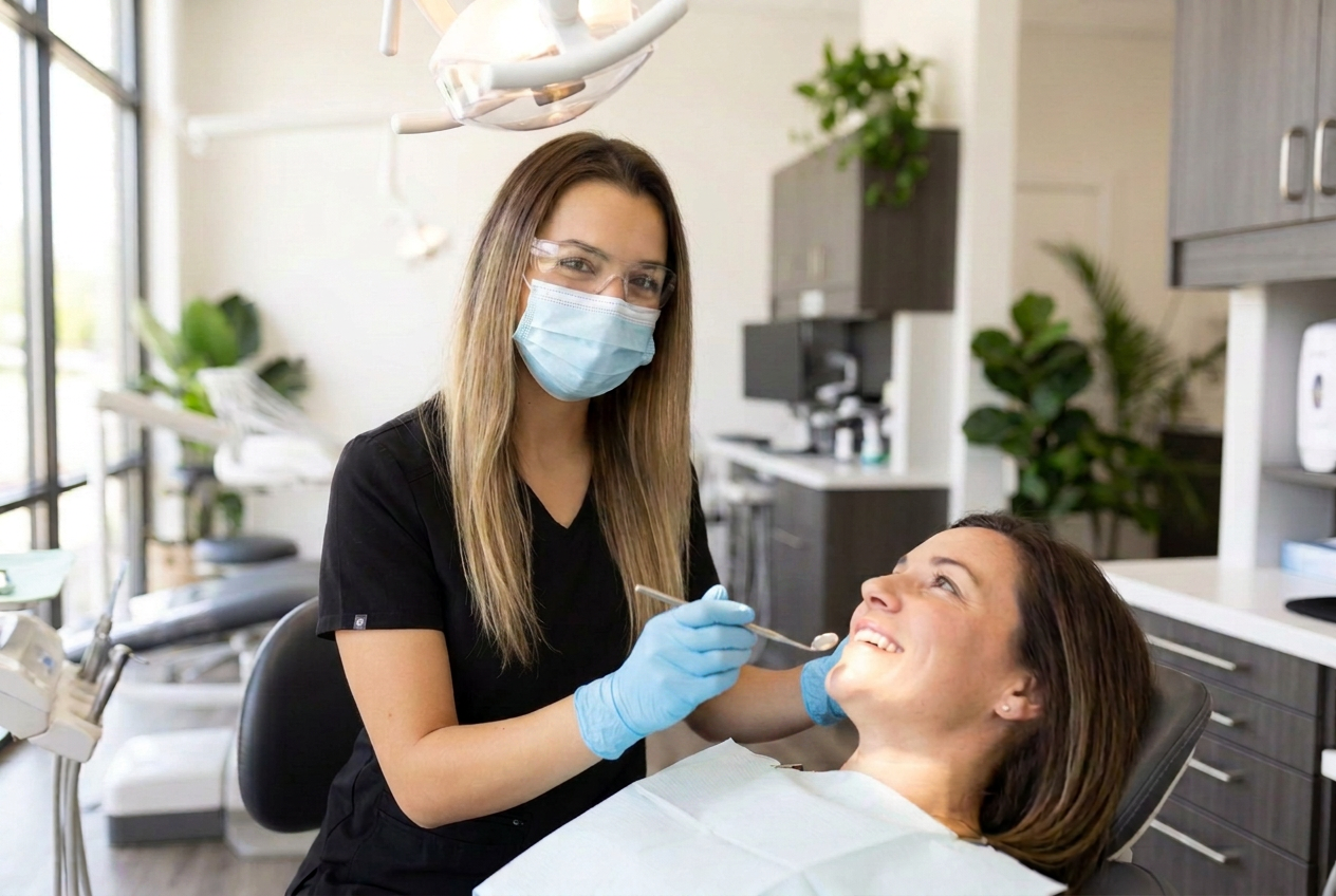 Dr. Rachel caring for a patient at Dynamic Dental in Watertown, SD